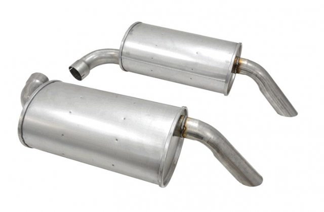 Corvette Muffler Aluminized Round 2.5 Inch Pair 74 ( #E19807 ...