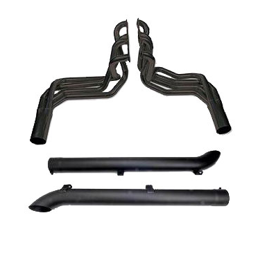 Corvette Exhaust System Side Doug's Headers Black Big Block 4 Inch