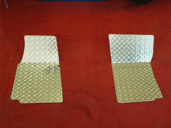 C3 Corvette Diamond Plate Floor Mats Polished Aluminum