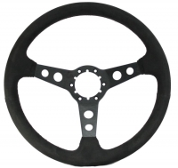 E16375 WHEEL-STEERING-BLACK SUEDE-BLACK SPOKE WITH HOLES-63-82 TEMPORARILY UNAVAILABLE