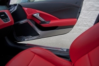 E21776 Door Guard-Brushed-Stainless Steel-W/ Carbon Fiber Corvette Script-7 Colors-Pair-14-17
